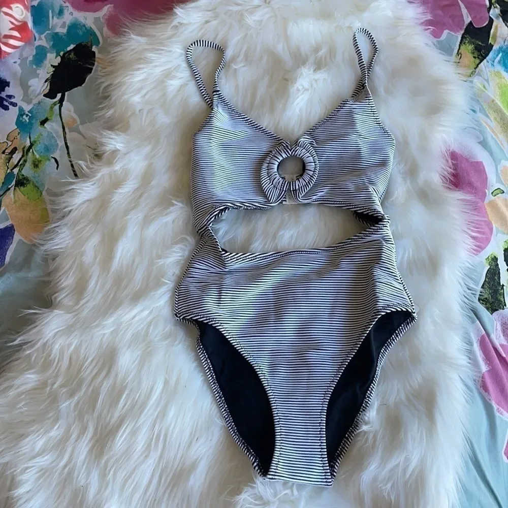 Solid & Striped Ribbed One Piece